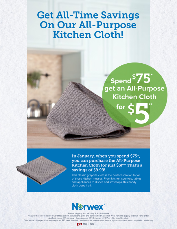 January Norwex Customer Specials Clean Natural Living with Delores VandenBoogaard Ind